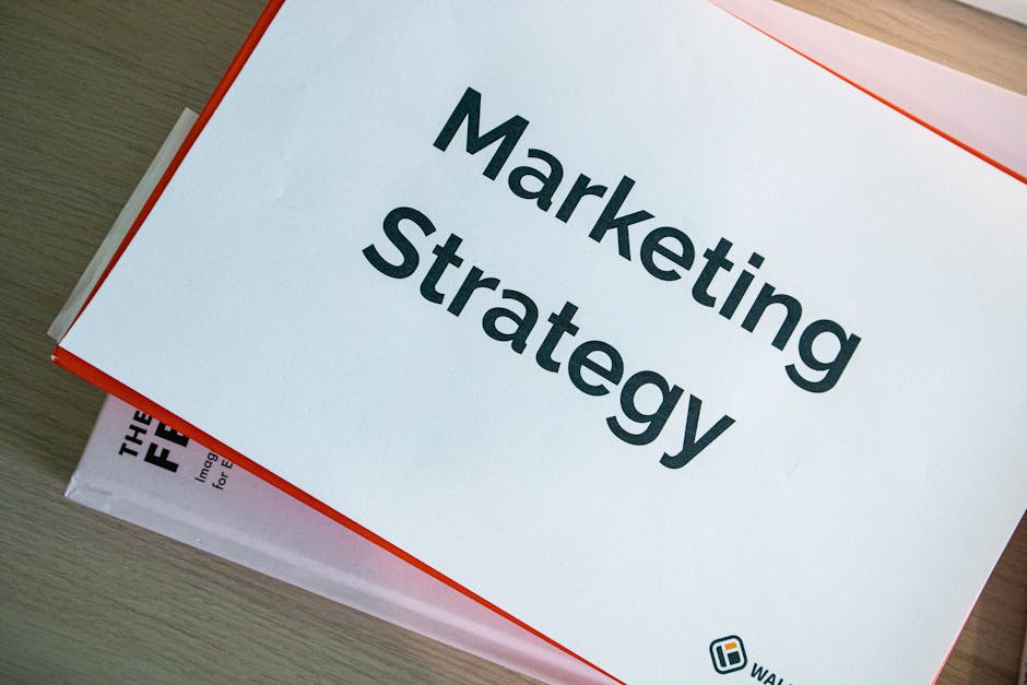 Content marketing strategy desk with documents