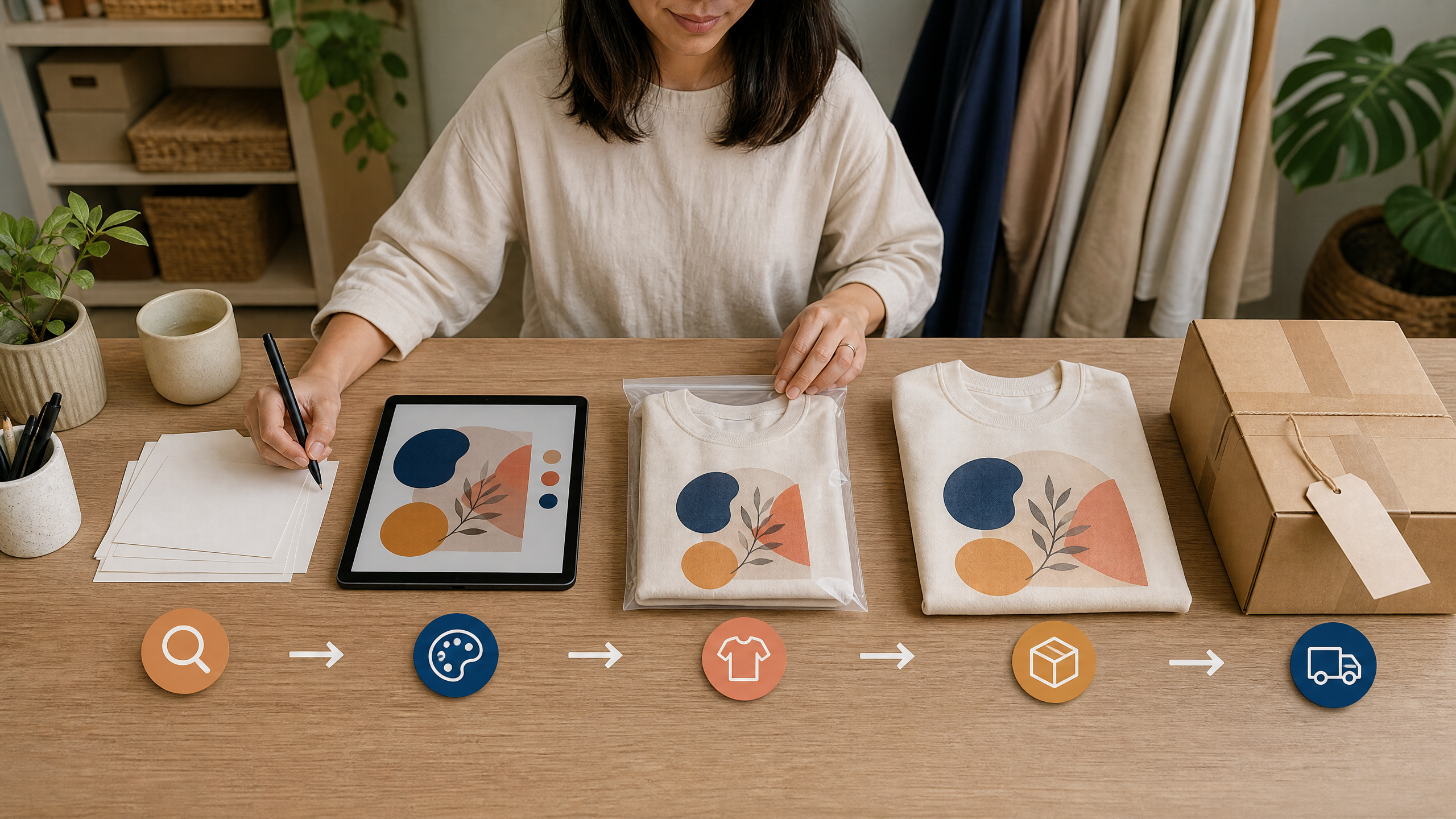 Quy trình Print on Demand từ chọn ngách đến sản xuất và giao hàng