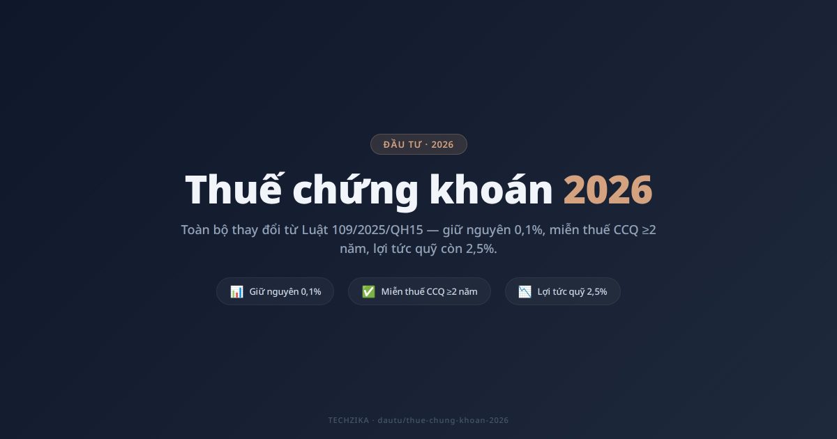 Thuế Chứng Khoán 2026: Cách Tính Thuế Khi Đầu Tư Mới Nhất