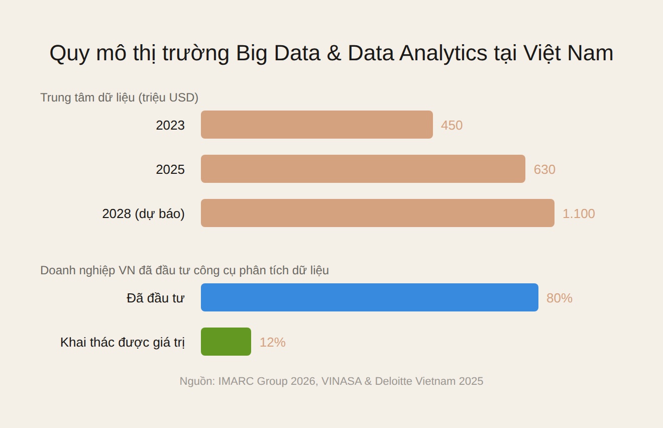 Biểu đồ quy mô thị trường Big Data Việt Nam