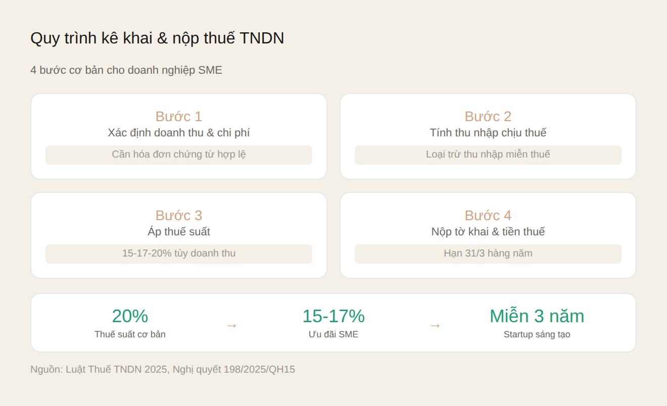 Cách tính thuế TNDN cho doanh nghiệp nhỏ 2026