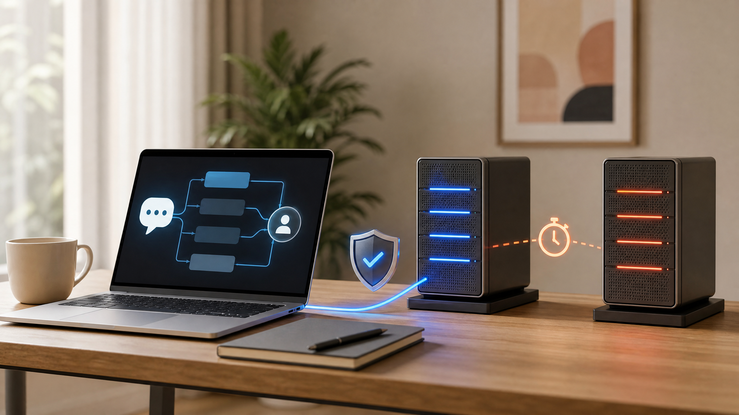 Minh họa kiến trúc chatbot dùng API AI chính và provider fallback