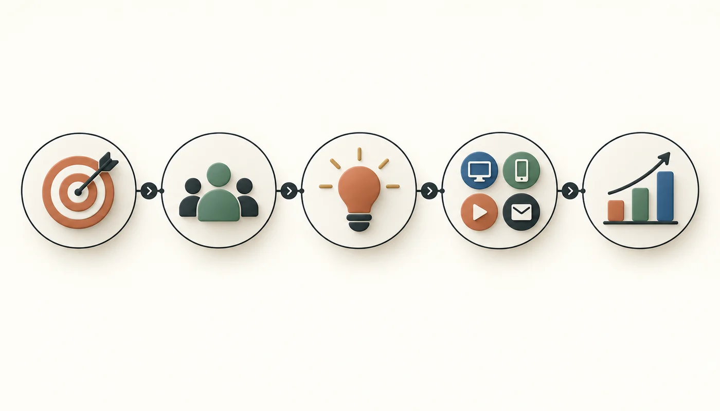 Infographic 5 bước phân tích chiến dịch marketing từ mục tiêu đến đo lường