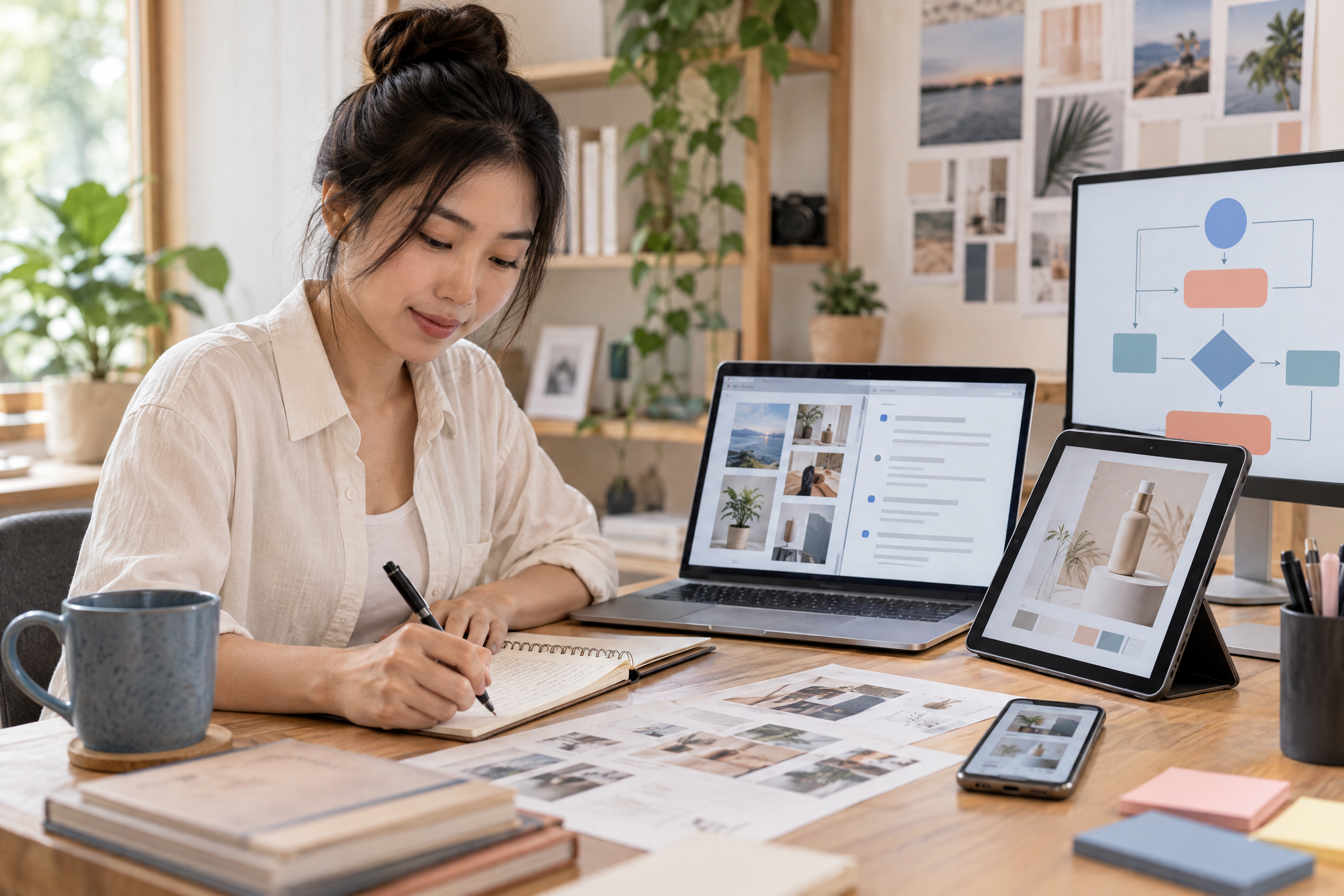 Freelancer dùng AI để viết nội dung, thiết kế và xây dựng quy trình tự động hóa