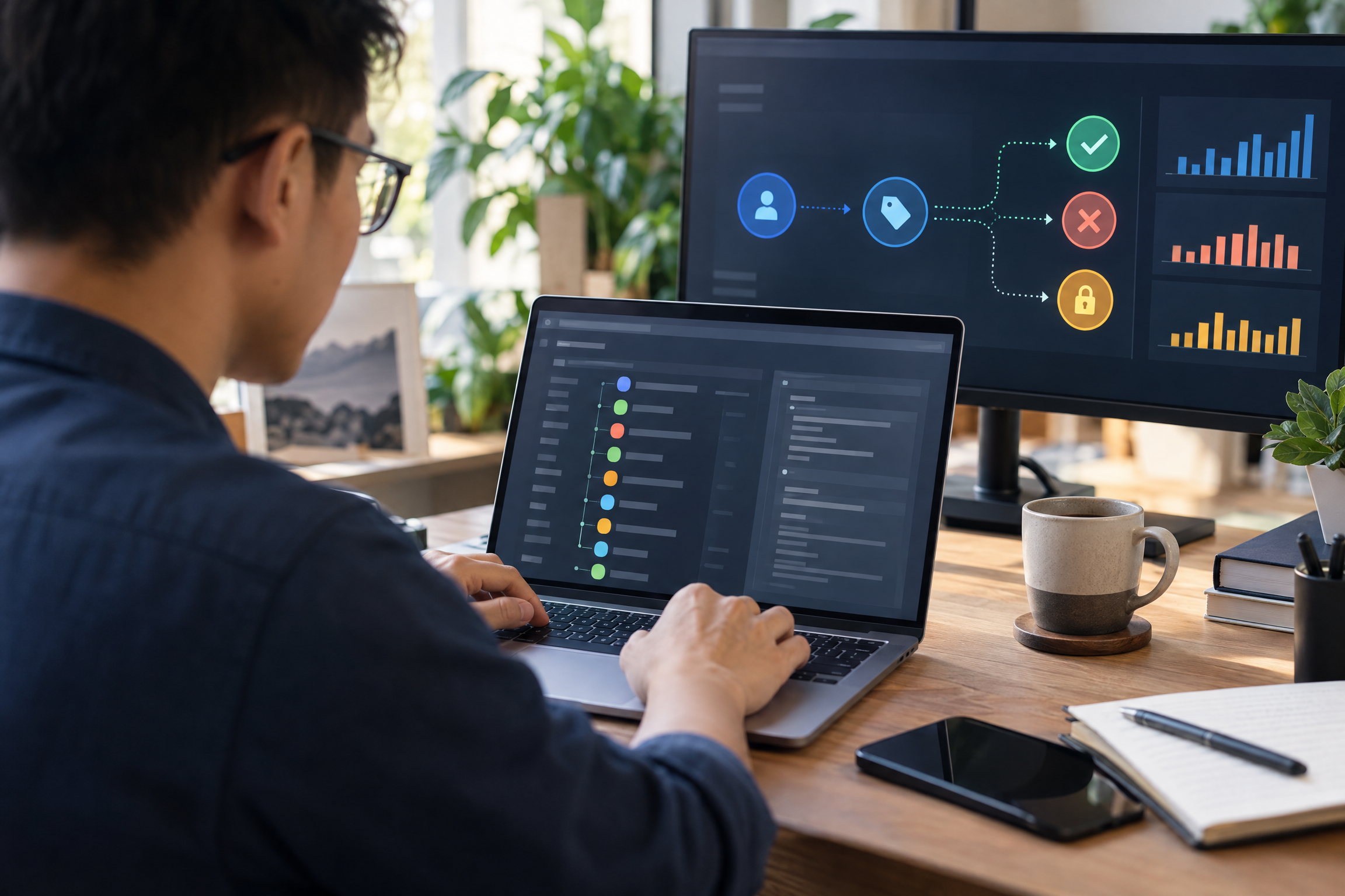 Minh họa developer kiểm tra trạng thái consent và thẻ đo lường