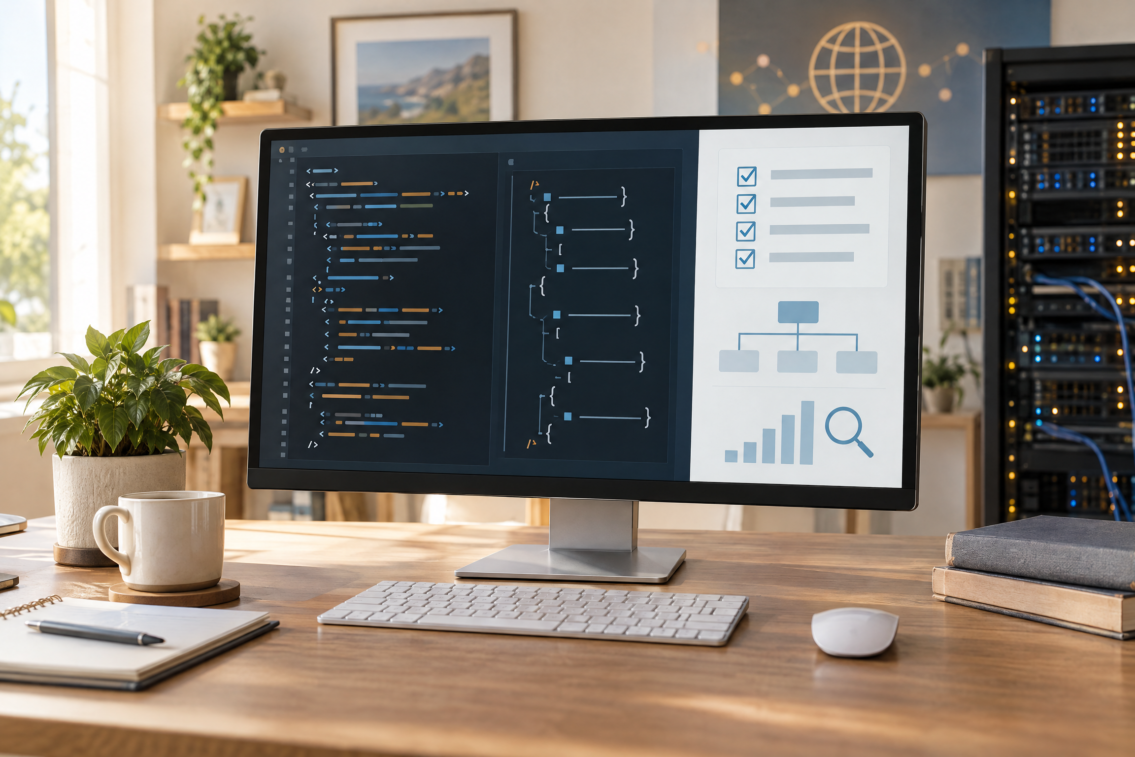 Minh họa kiểm tra crawl, structured data và kỹ thuật SEO website