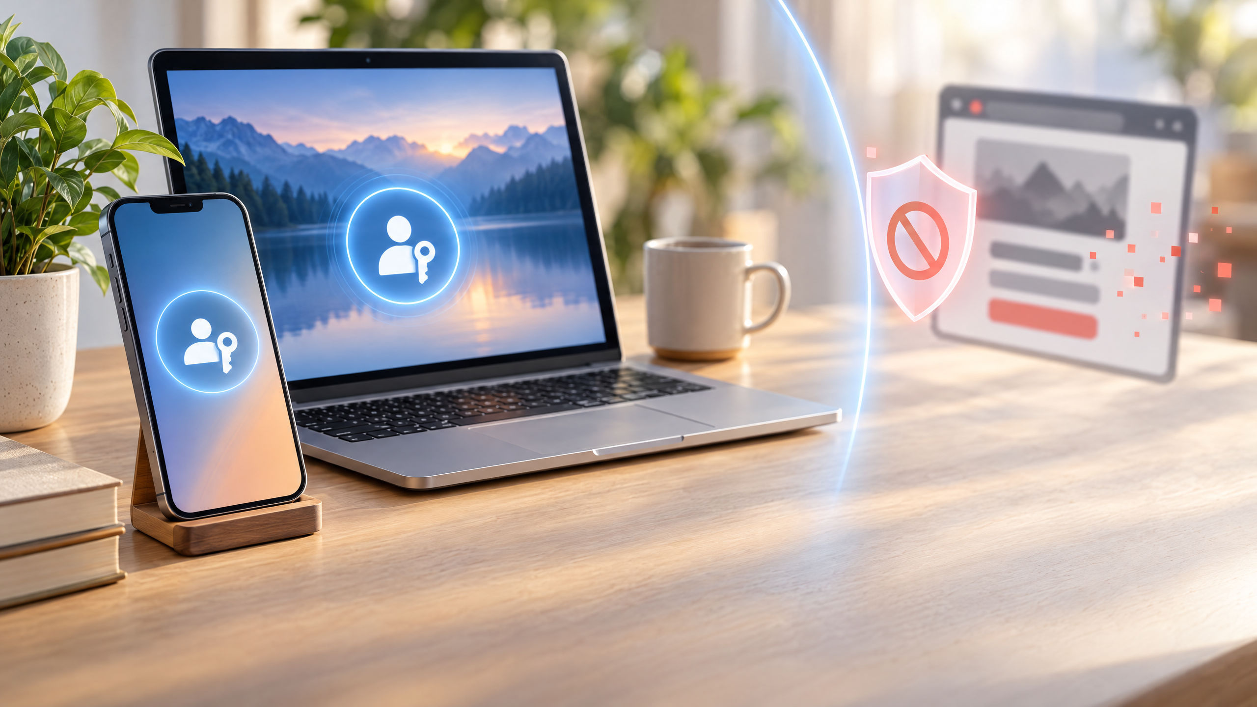 Minh họa passkey chặn trang đăng nhập giả mạo khi xác thực