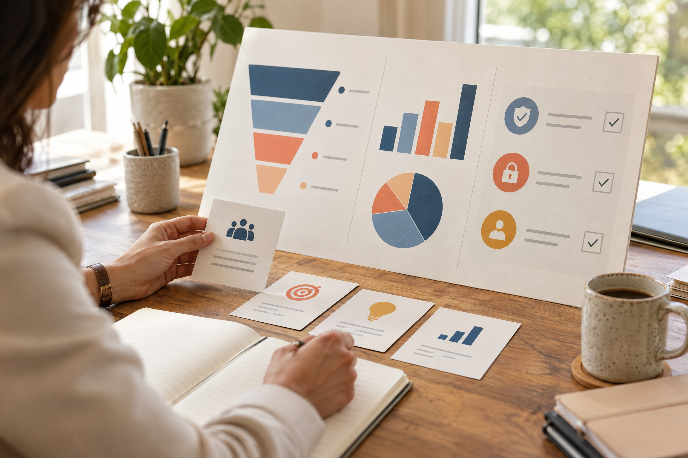 Marketer kiểm tra phễu và checklist đo lường chiến dịch