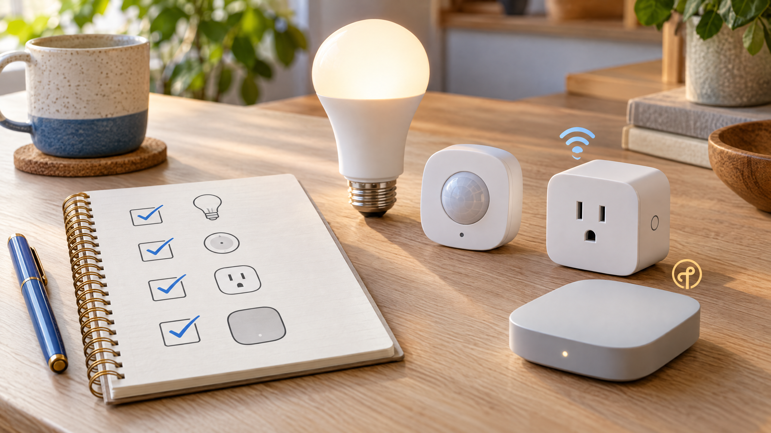 Minh họa checklist chọn bóng đèn cảm biến ổ cắm và bộ điều khiển Matter